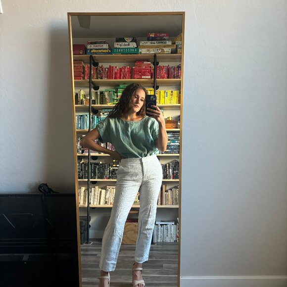 Terzo Millennio 100% Linen Top Italian Made Women's Large Button Back - Picture 1 of 8